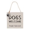 Hanging Sign | Dogs Welcome | 1 Piece | White | 12 cm x 12 cm x 12 cm