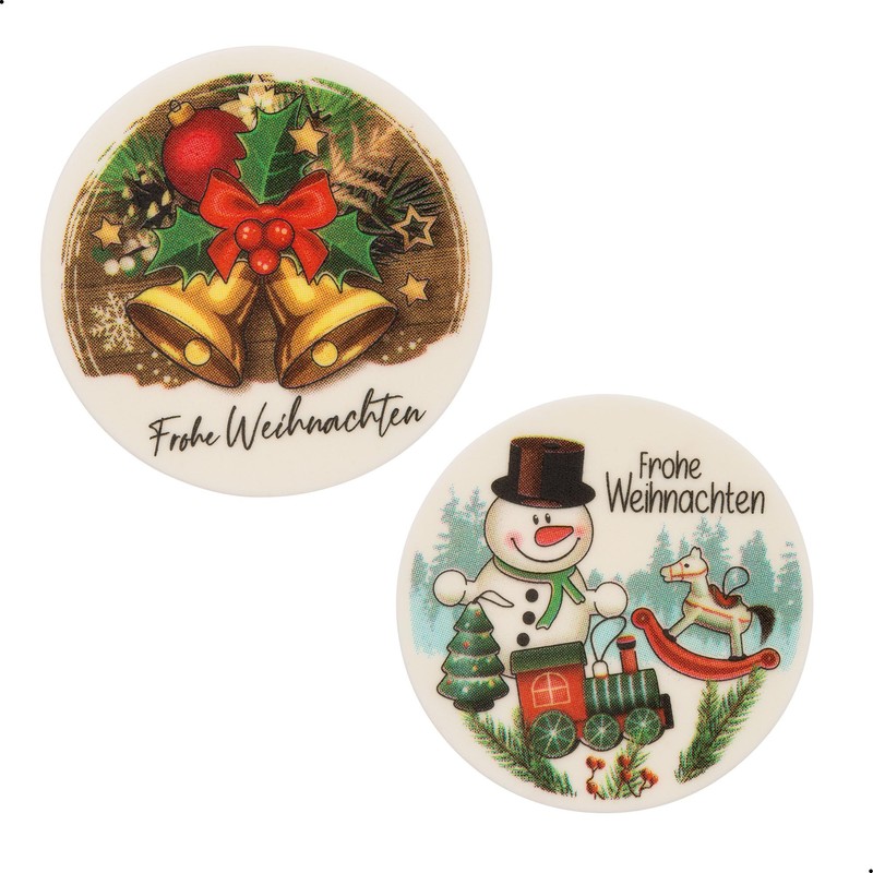 Günthart Pack of 12 Merry Christmas Round Decorative Signs in