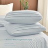 Masaca Oversized King Comforter 128x120,3 Pieces Pinch Pleated Light Blue