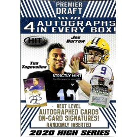 2020 SAGE Hit High Series Football BLASTER box (72 cards incl. FOUR Autograph cards)