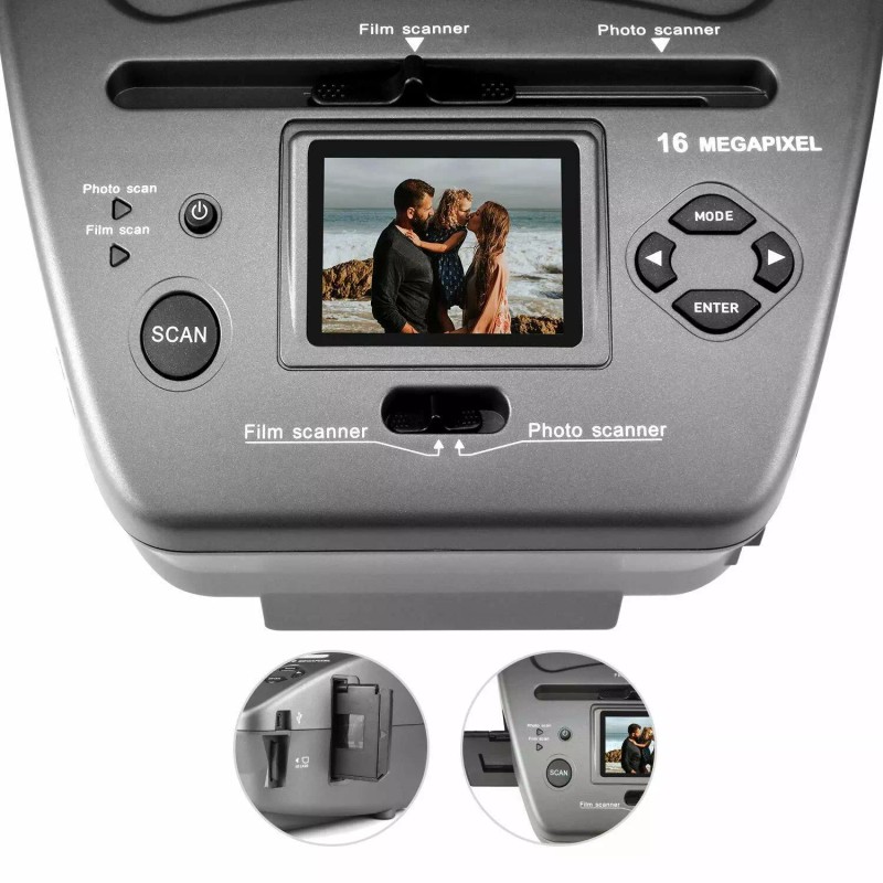DIGITNOW All-in-One High Resolution 16MP Film Scanner with 2.4" LCD