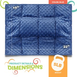 Kidaddle 5lb Weighted Blanket for Kids (Blue), Plush Minky Weighted Lap Pad for Kids with Sensory Processing Issues Like Autism or ADHD, Giftable Kids Weighted Blanket with Travel Bag for Ages 4-10