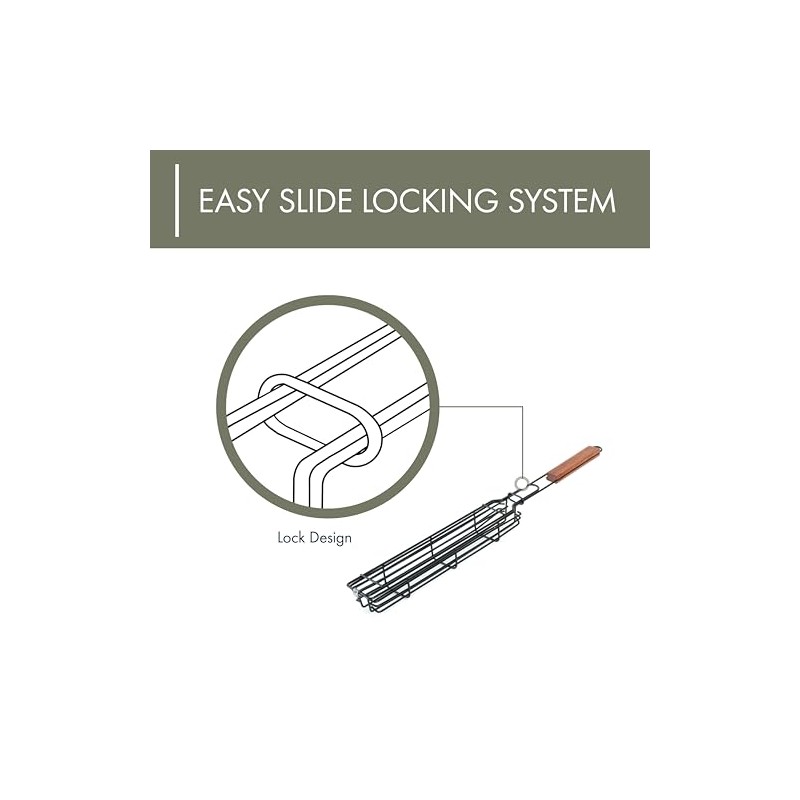 Charcoal Companion Nonstick Kabob Grilling Baskets, Set of 4