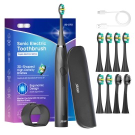 SEAGO SG2752 Rechargeable  Sonic Electric Toothbrush Seamless Button Adult Dental Care 5 Modes Pressure Sensor Deep Cleancolor: Black, packaging types: Gift Box