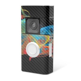 MightySkins Carbon Fiber Skin Compatible with Ring Video Doorbell Plus - Primary Smoke | Protective, Durable Textured Carbon Fiber Finish | Easy to Apply