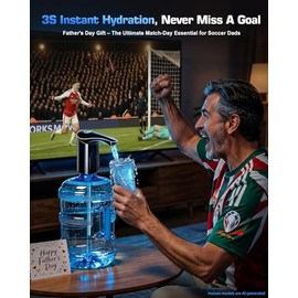 【Highest-Output】 Water Dispenser for 5 Gallon Jug, Electric USB C Water Pump Bottle Whisper-Quiet,Portable Automatic Drinking Jug Pump Rechargeable for Home Office Camping/World Cup Viewing Party
