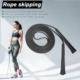 Fjquamitix 2PCS Skipping Ropes for Adults - Thickened PVC Rope Body, Adjustable 2.8 Metre Length, Quick Non-Slip Jump Rope, Gym Workout, Outdoor Training, 2 Pcs with Gift Box (Black)