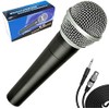 Professional Dynamic Karaoke Vocal Microphone with Cable. Metal Body (Dark
