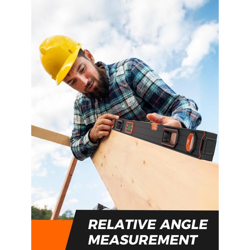 Mecurate 48-Inch Digital Level, Professional Smart Precision Torpedo Level Tool,