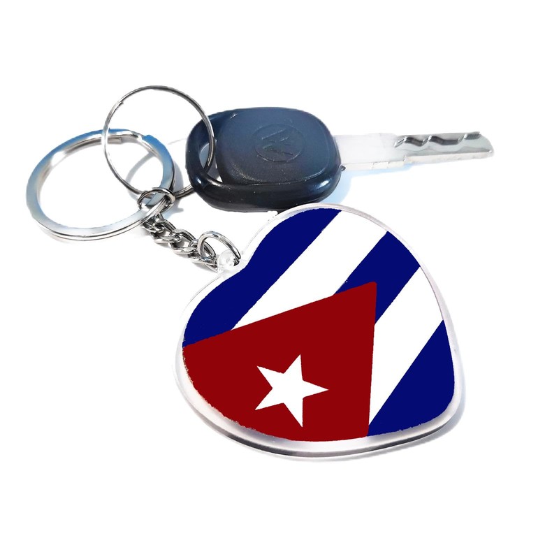 JAVD Cuba Flag Keychain Cuban Key Ring- 2 Pack