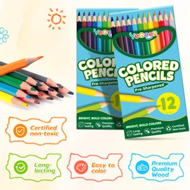 YEGEER 528 Count Colored Pencils Bulk, 12 Assorted Colors, 44 Packs Pre-sharpened Coloring Pencils Set for Kids and Adult, Teachers Essential Classroom Prizes, Back to School Supplies (528)