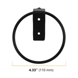 CHUEHKAK Pack of 4 Flower Pot Holders, Flower Pot Wall Mount 11 cm, Ring Flower Pot Holder Wall, Foldable Flower Pot Holder, Outdoor, Wall Planter Rack, with Screws and Screwdriver, Black