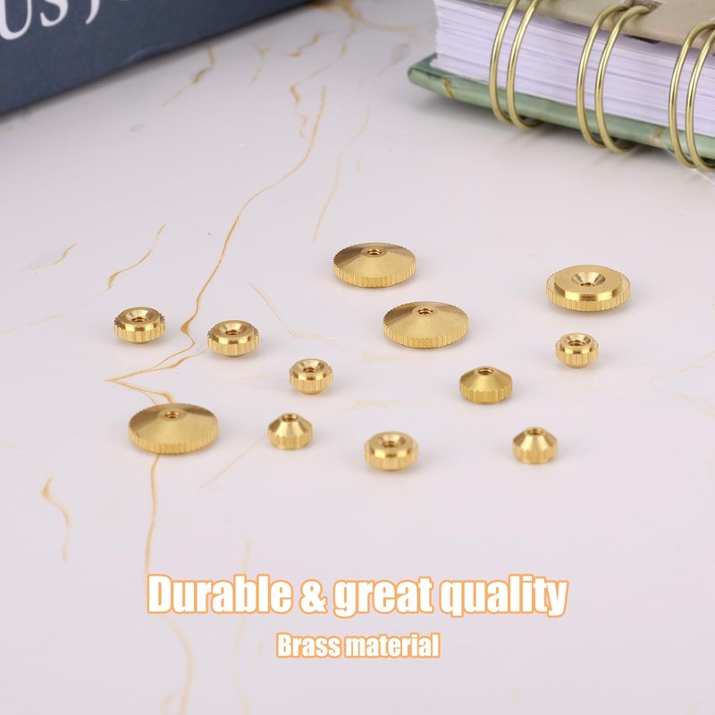 12pcs Brass Clock Hand Nut Assortment, Grandfather Clock Parts 5/6/10mm