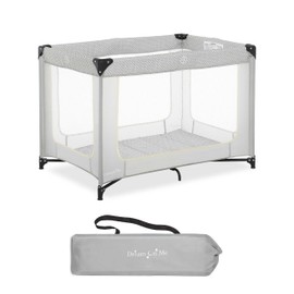 Dream On Me Zoom Portable Playard in Light Grey, Lightweight, Packable and Easy Setup Baby Playard, Breathable Mesh Sides and Soft Fabric - Comes with a Removable Padded Mat