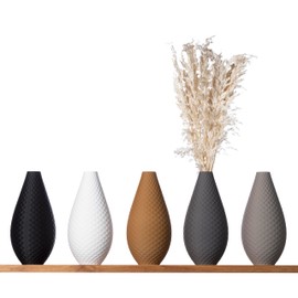 3D Vase Batya Decorative Vase XL 38 cm Floor Vase Decorative Vase Pampas Grass Dried Flowers (Black)