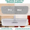 Microfiber Flat Wet-Dry Mop with 51" Adjustable Stainless Steel Handle,