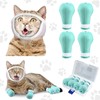 Hillban Cat Muzzle for Grooming with 4 Silicone Boots Breathable
