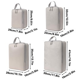 AIMALL 4-Pack Compression Travel Storage Bags Set - Waterproof Vacuum Clothes Organizers for Luggage, Space-Saving Packing Cubes for Travel Accessories