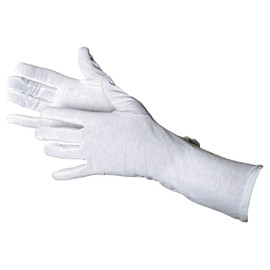 Jah Oekotex 2099-35 Cotton Gloves 12 Pairs 35 cm Long Extra Thin White Size 8