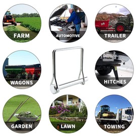 1Pcs Wire Lock Pin, D6.3L50 / D6.3L70 Heavy Duty Safety Coupler Shaft Locking Pin Square Loop Wire Lock Pin for Farm Lawn Garden 2 Sizes for Choose