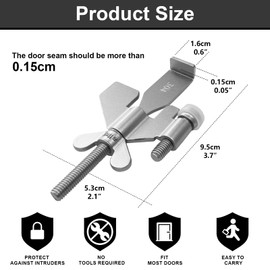 AceMining Upgraded Portable Door Lock Home Security Door Locker Privacy Perfect for Traveling Hotel Home Apartment College and Travel Lockdown Locks for Additional Safety, Silver