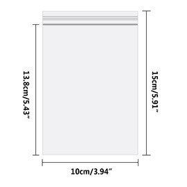Resealable Clear Plastic Bags, Sealed Bag, Storage Bag, Press Seal Bags, Thickening and Durable, Apply to Kitchen, Office Supplies, Stationery Storage ect. 3.9x5.9"(10x15cm) 100PCS