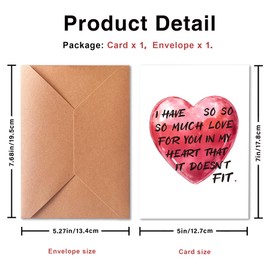 PTRUKD Funny Anniversary Card for Wife or Husband, a Romantic Heart Confession Card, Suitable for Couples, Valentine's Day, Happy Anniversary Card, Card for Boyfriend or Girlfriend