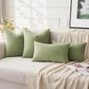 MIULEE Sage Green Couch Pillow Covers 20x20 Inch, Set of