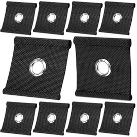 KOLZEMV 10 Piping Eyelets for Piping Rail 5/6 mm - 7/8 mm, Piping Rail, Awning Hooks, Camping Piping Strip Hooks, Piping Rail Accessories for Motorhome, Caravan, Awning, Camping Tent (Black)