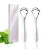 2 Pack Tongue Scraper with Travel Case, Medical Grade Metal