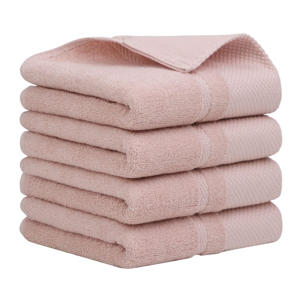 PiccoCasa Hand Towels for Bathroom Set of 4, 100% Combed