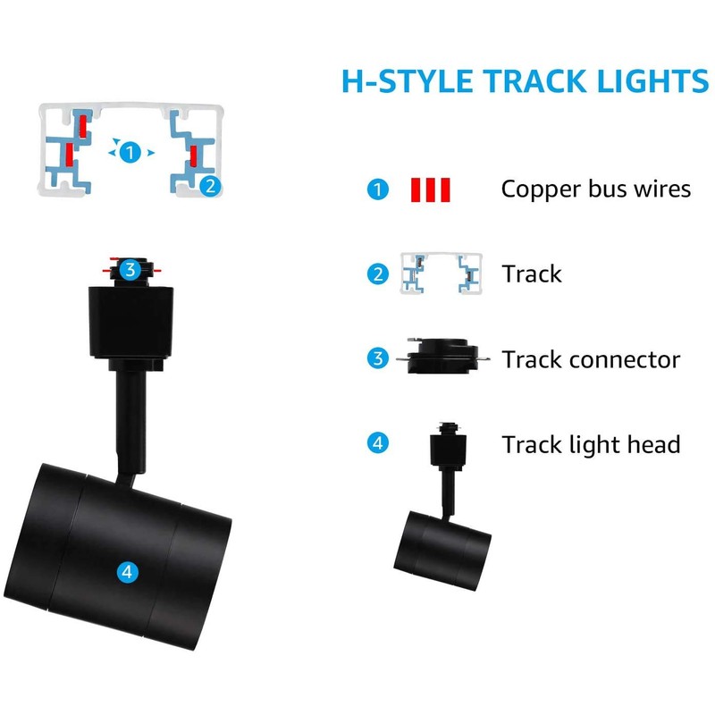 LEONLITE Dimmable LED Track Lighting Heads, Compatible with Single Circuit