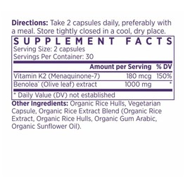 NAOMI BP Advanced, Potent Ingredients for Blood Flow and Circulation, Endothelial Function, Supports Cardiovascular and Arterial Health, 1000mg Olive Leaf Extract, 180mcg Vitamin K2 (Small, 60 Count)