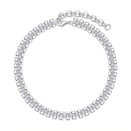 CLASSYZINT Gold Chunky Choker Necklace Large Wide Chain Short Chokers For Women Girls, Brass, No Gemstone