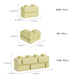 Newbeoding Classic Building Bricks, 340 Pcs Masonry Profile Bricks Wall Bricks Blocks, Compatible with Major Brands Parts and Pieces, Creative Building Block Toys (340 Pcs) (Apricot Yellow)