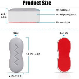 8Pcs Toilet Seat Bumpers Toilet Lid Seat Buffer Spacers with Strong Adhesive Universal Toilet Seat Bumpers Pads Each One with 2 Thickness TPE Pads Used for Home Hotel