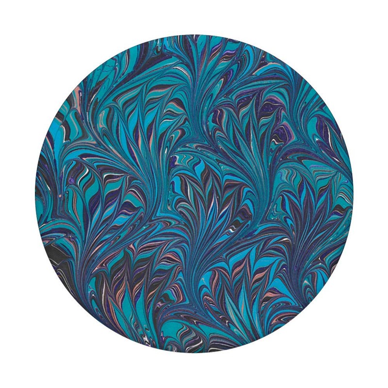 Hand-Marbled Design - Blue Thistle