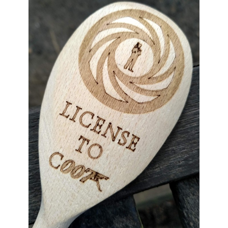 FastCraft JAMES BOND 007 INSPIRED WOODEN BAKING SPOON WOOD KITCHEN