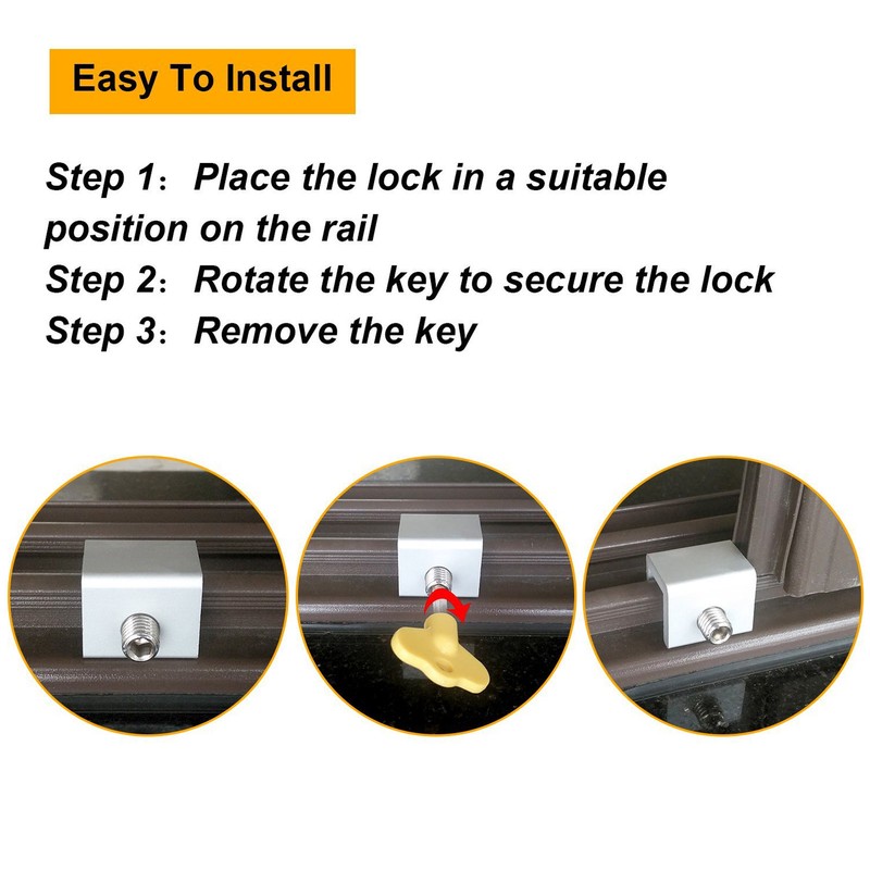 15Pack Sliding Door Lock Kit with Wrench Single Hole Adjustable