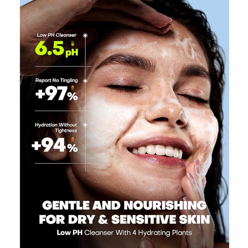 Srripo Amino Acid Foaming Cleanser, Gentle Face Wash and Makeup