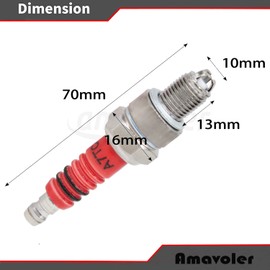 Amavoler Red A7TC Spark Plug Fit for GY6 50 cc 70cc 90 cc 110cc 125 cc 150cc ATVs Dirt Bikes Go Karts Scooters Quad 4 Wheeler Pit Bike Dune Buggy Sandrail Moped Roketa Taotao Etc (1 pcs)