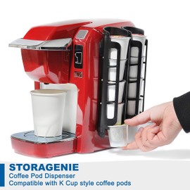 STORAGENIE Coffee Pod Holder for Keurig K-cup, Side Mount K Cup Storage, Perfect for Small Counters (2 Pack/For 10 K Cups, Black)