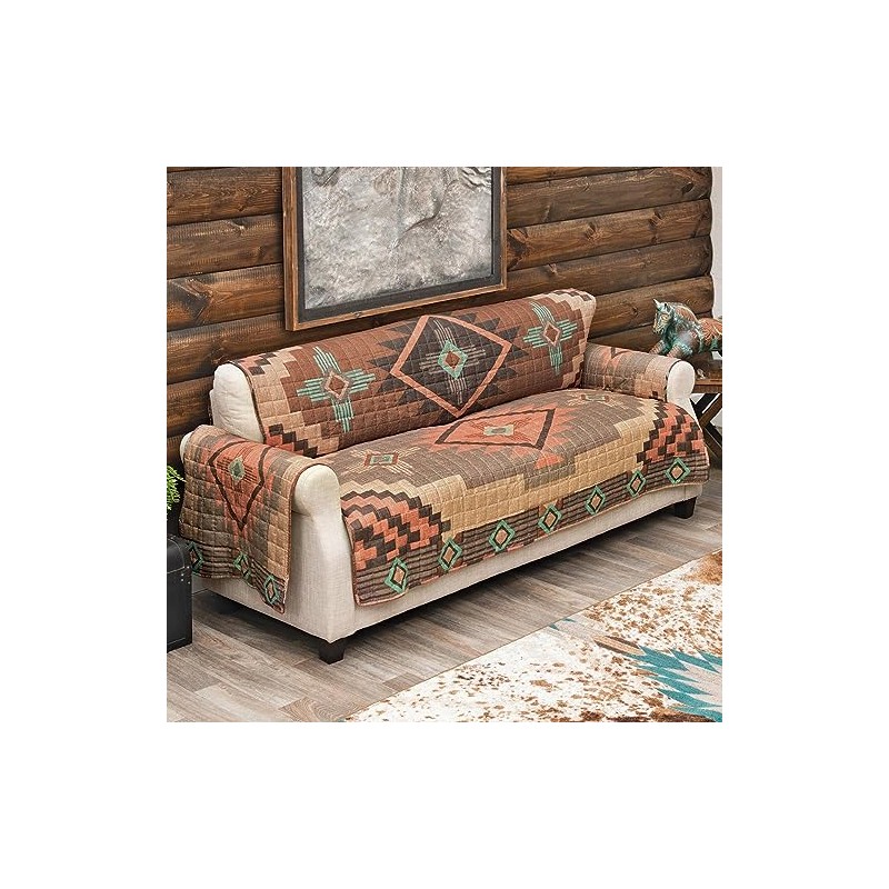 BLACK FOREST DECOR Sierra Crosses Sofa Cover - Southwest Microfiber