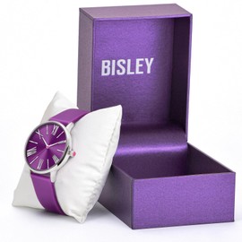 Bisley Women Watch Purple Silicone Strap Easy to Read Analog Waterproof Watch