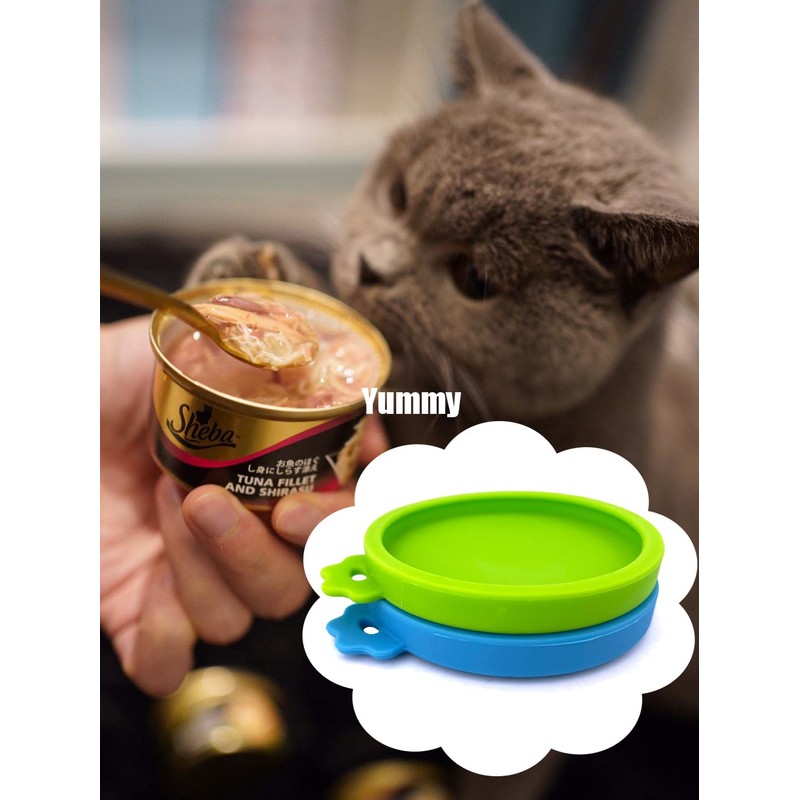 COMTIM Small Size Cat Food Can Lids, 2 Pack Silicone