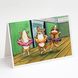 Caroline's Treasures 7276GCA7P Little Ballerina Corgi Greeting Cards and Envelopes Pack of 8 Blank Cards with Envelopes Whimsical A7 Size 5x7 Blank Note Cards