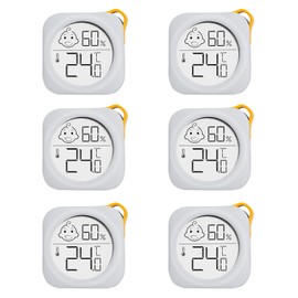 Pack of 6 - OPPERD Hygrometer & Room Thermometer - Small Digital Humidity Meter with Precise Thermometer Inside, Practical Moisture Meter for Bedroom, Children's Room, Living Room