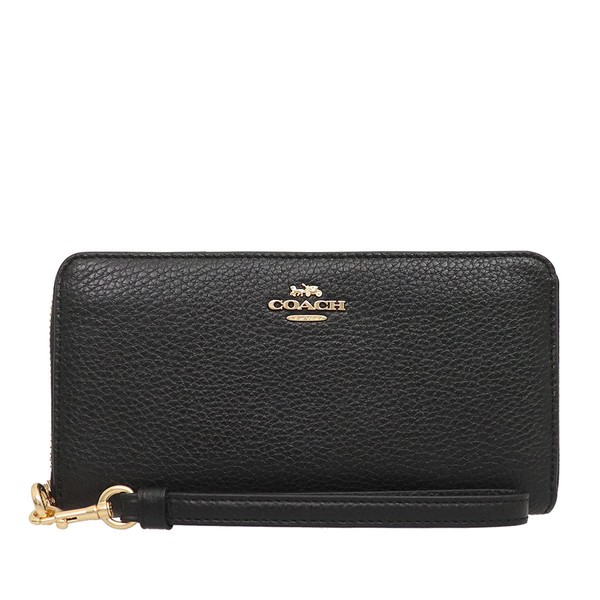 Coach FC4451 C4451 Pebbled Leather Long Zip Around Wallet with