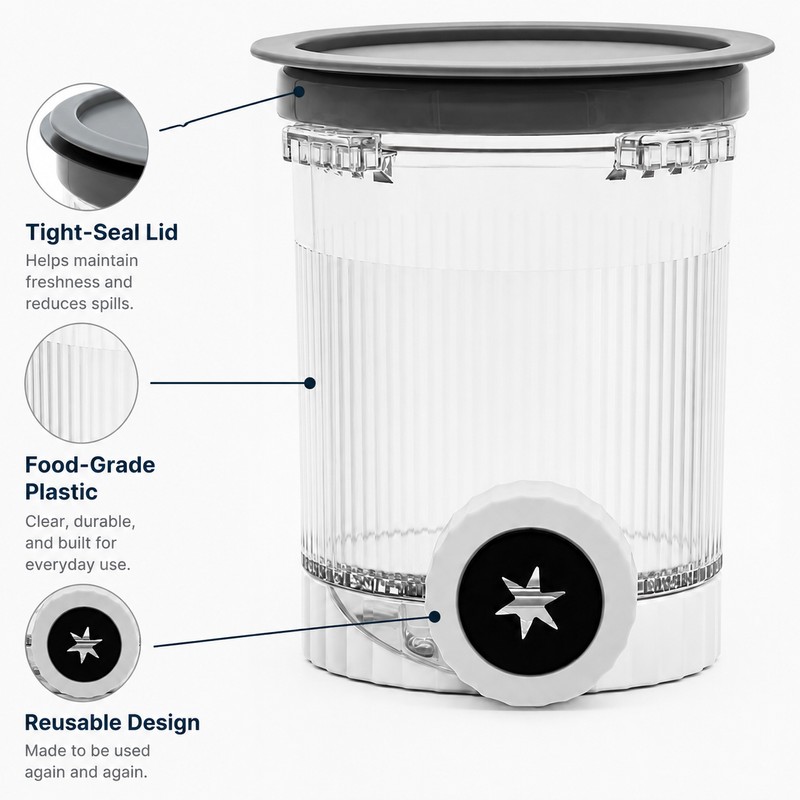 Replacement Pint Containers & Lids Compatible with Ninja Swirl CREAMi