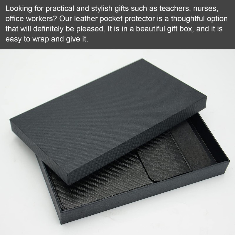 Leather Pocket Protector for Men: 2 Pack Multi Purpose pocket